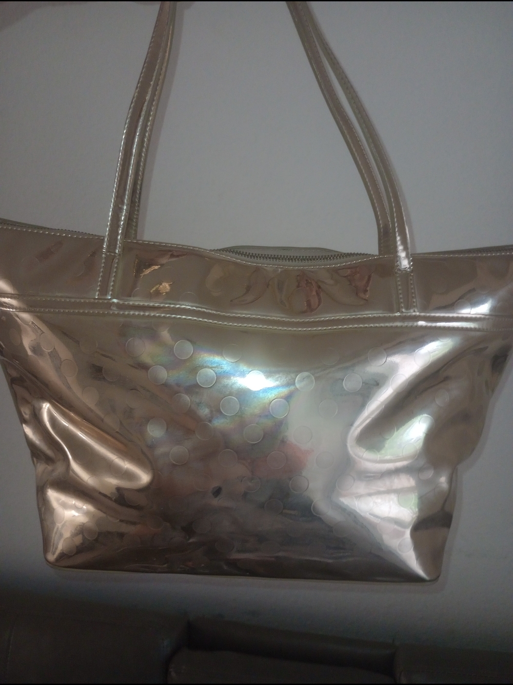 kate spade Metallic Gold Polka Dot Tote - Picture 4 of 13